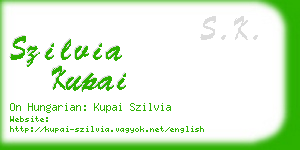 szilvia kupai business card